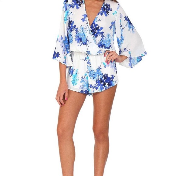 OLIVACEOUS short floral romper - Picture 4 of 4
